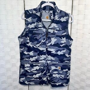 Carhartt El Paso Camo Utility Vest Women’s Small Camo Blue